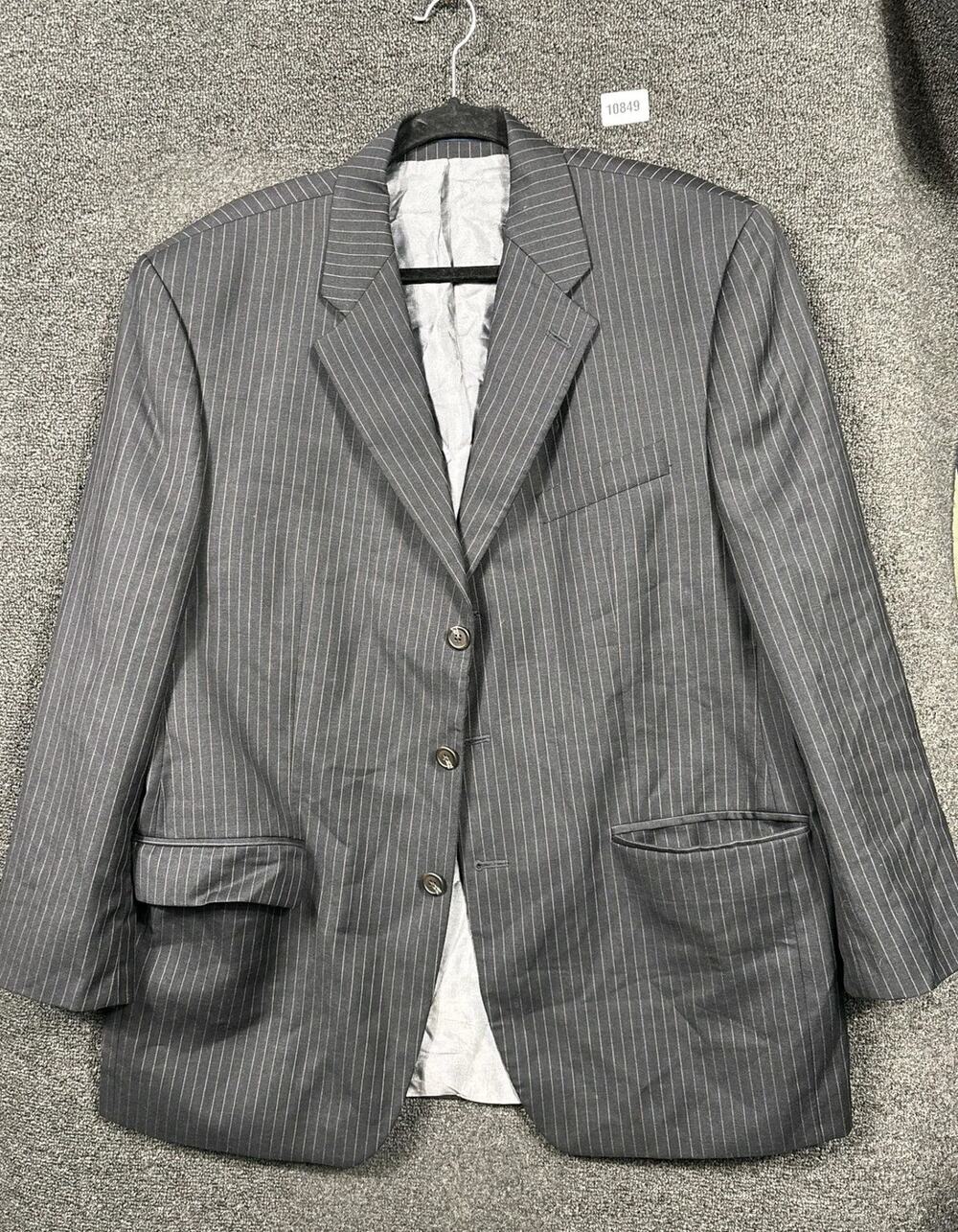 Ralph Lauren Blazer Mens 44R Gray Pinstripe Wool Made In Canada Dillard's Jacket